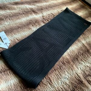 Calvin Klein Plaited Logo Loop Black Infinity Scarf